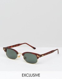 Солнцезащитные очки в стиле ретро Reclaimed Vintage - Коричневый