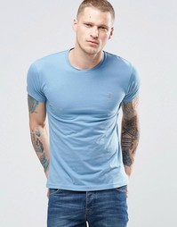 Синяя футболка зауженного кроя с логотипом Farah - Морской котик