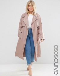 Макинтош с каскадной драпировкой ASOS CURVE - Blush