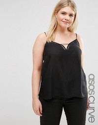 Топ на тонких бретельках ASOS CURVE - Черный