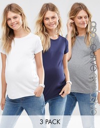 3 футболки для беременных с круглым вырезом ASOS Maternity - СКИДКА 10