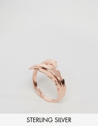 Позолоченное кольцо в виде листка Lavish Alice - Розовое золото