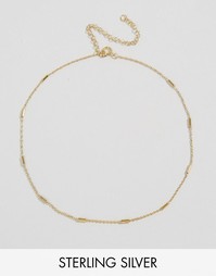 Серебряное ожерелье‑чокер с планкой ASOS - Золотой