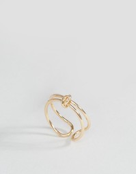 Кольцо с узлом ASOS - Золотой