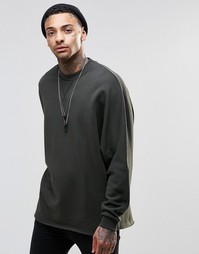 Трикотажное oversize-кимоно цвета хаки с необработанными краями ASOS