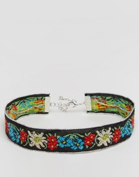Ожерелье-чокер с вышивкой Reclaimed Vintage - Мульти