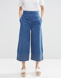 Широкие джинсовые брюки ASOS - Синий выбеленный