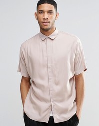 Пыльно-розовая oversize-рубашка с рукавами летучая мышь ASOS
