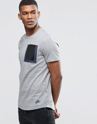 Nike T-Shirt With Mesh Pocket In Grey 776675-091 - Серый