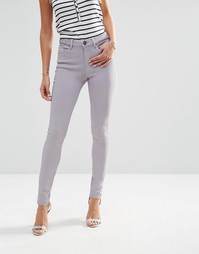 Окрашенные зауженные джинсы ASOS LISBON - Бледно-сиреневый