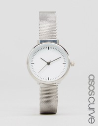 Часы с узким сетчатым ремешком ASOS CURVE - Серебряный