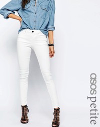 Белые джинсы скинни с классической талией ASOS PETITE Lisbon - Белый