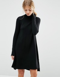 Трикотажное платье‑туника из кашемировой смеси ASOS - Черный