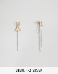 Серебряные позолоченные серьги ASOS - Золотой