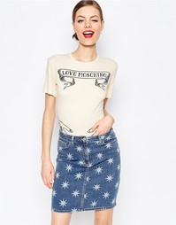 Футболка Love Moschino - Кремовый