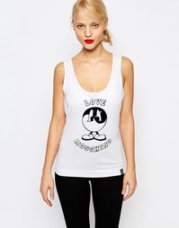 Майка с принтом инь-ян Love Moschino - Белый