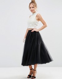 Многослойная юбка для выпускного из тюля ASOS - Черный