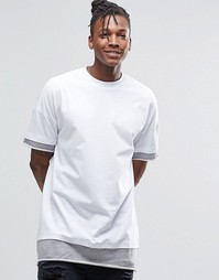 Oversize-футболка с отделкой горловины и удлиненной кромкой ASOS