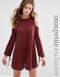 Платье с открытыми плечами и кисточками ASOS PETITE - Красный