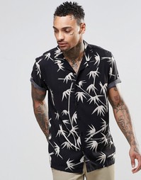 Рубашка классического кроя из вискозы с принтом ASOS - Черный
