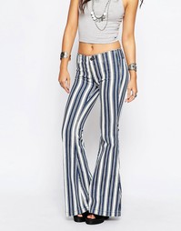 Расклешенные джинсы в полоску Free People Jolene - Белый индиго