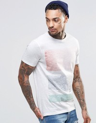 Меланжевая футболка с блочным изнаночным принтом ASOS - Бежевый