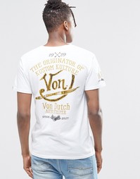 Футболка с принтом на спине Von Dutch - Белый