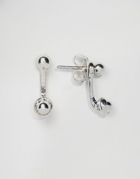 Маленькие серьги с шариками ASOS - Родий