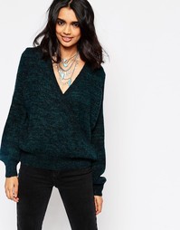 Джемпер с запахом Free People Karina - Black emerald