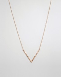 Ожерелье с V-образной подвеской Pilgrim - Розовое золото