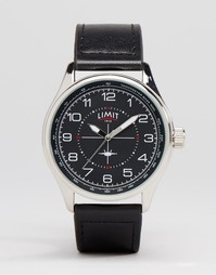 Часы с черным кожаным ремешком Limit Pilot - Черный