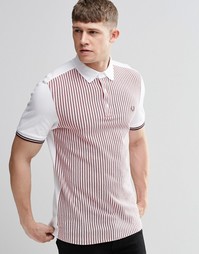 Футболка-поло слим в вертикальную полоску Fred Perry - Белый