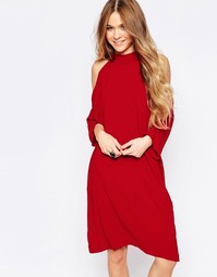 Платье миди с открытыми плечами Liquorish - Красный