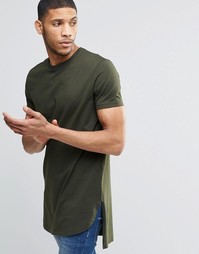 Длинная белая футболка с закругленной кромкой спереди ASOS
