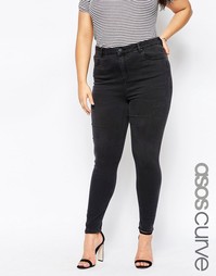 Черные джинсы скинни с завышенной талией ASOS CURVE Ridley - Черный