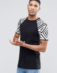 Удлиненная футболка с рукавами реглан с ацтекским принтом ASOS