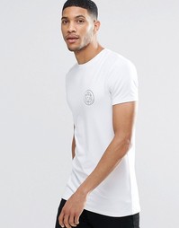 ASOS Longline Muscle T-Shirt With Chest Print - Белый