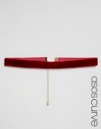 Бархатное ожерелье-чокер ASOS CURVE - Красный