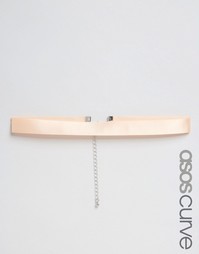 Атласное ожерелье-чокер ASOS CURVE - Розовый