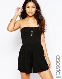 Трикотажный ромпер в стиле бандо ASOS TALL - Черный