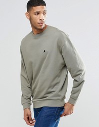 Зеленый oversize-свитшот с логотипом ASOS - Мангры