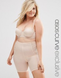 Утягивающие шорты с широким поясом ASOS CURVE - Телесный