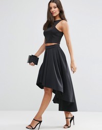 Юбка для выпускного асимметричной длины ASOS Premium - Черный