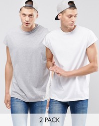 2 oversize‑футболки без рукавов с глубоким вырезом ASOS - Скидка 17%