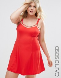 Платье для плавания с сетчатой вставкой ASOS CURVE Выбирай и комбиниру