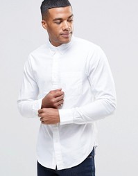 Облегающая белая рубашка из поплина Abercrombie &amp; Fitch - 100 белый
