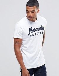 Белая футболка слим с именем бренда Abercrombie &amp; Fitch - Cc100white