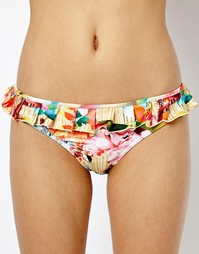 Трусики‑бикини со складками и оборками Seafolly Butterfly Coast
