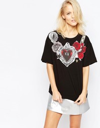 Футболка с принтом Love Moschino - Черный