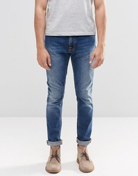 Суженные книзу синие джинсы слим Nudie Jeans Lean Dean - Синий прибой